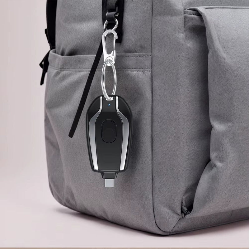 Mini Cargador Portatil Llavero Lightning y USB-C