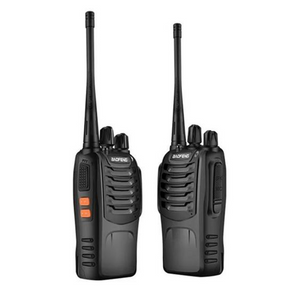 Rádio Comunicador Profissional Walkie Talkie Baofeng BF-888S Kit com 2 Unidades HT UHF - Preto